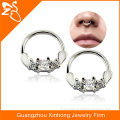 China wholesale septum clicker cartilage earrings piercing body piercing jewelry Indian nose ring with zircon